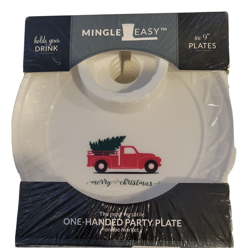 Christmas Party Plates 6-Pack Cup‎ Holder Reusable